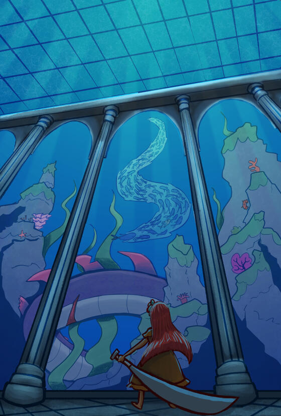 under the water